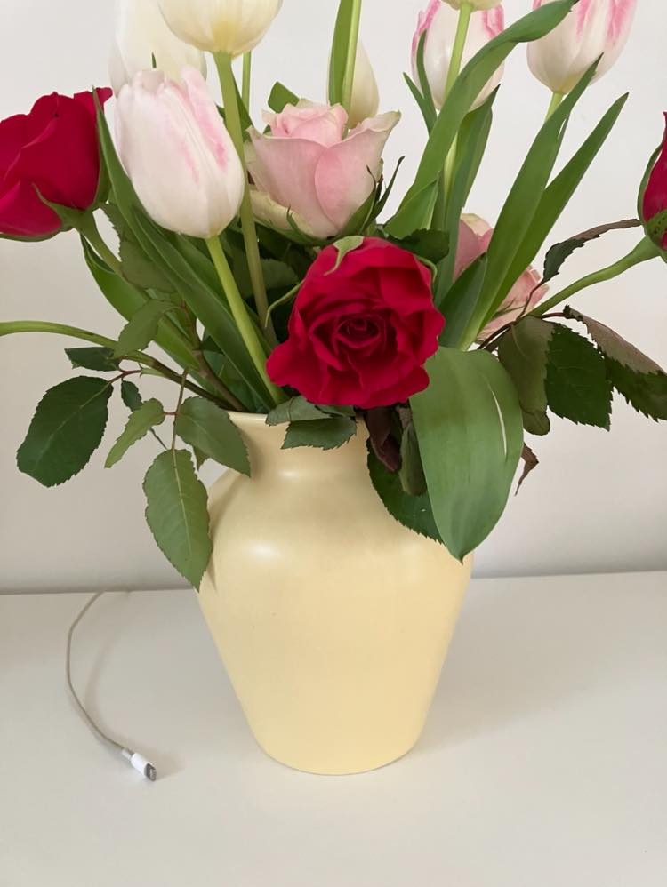 Vintage yellow vase from Woolies