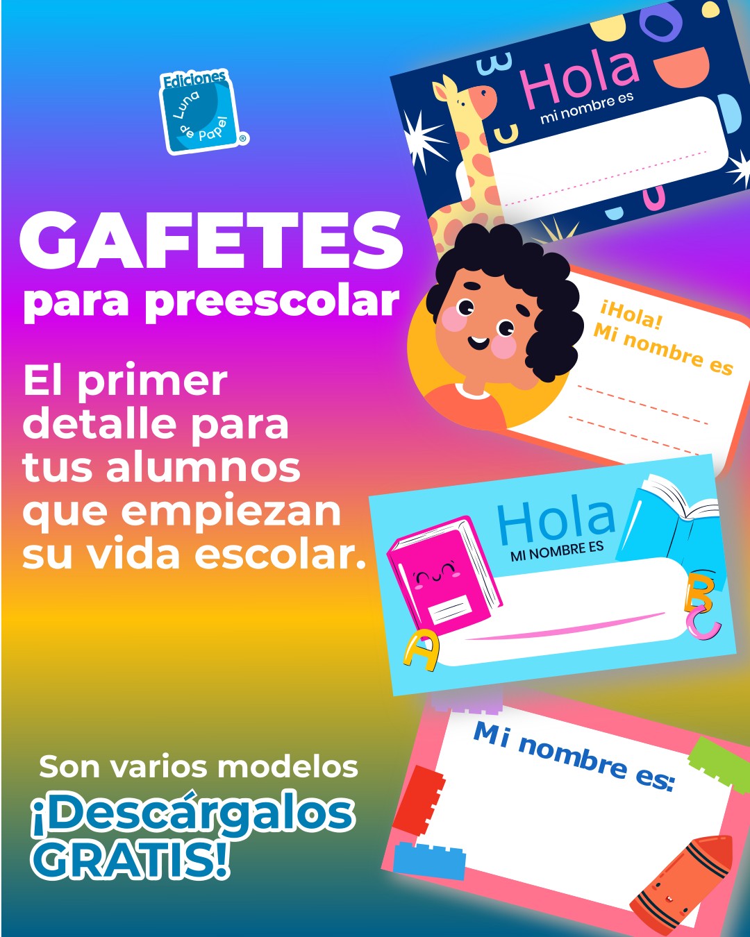 Luna de Papel - Descarga estos lindos gafetes gratis en... | Facebook