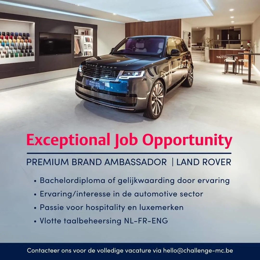 Challenge - 🚀 Job Alert Stap in de wereld van Land Rover als de nieuwe ...