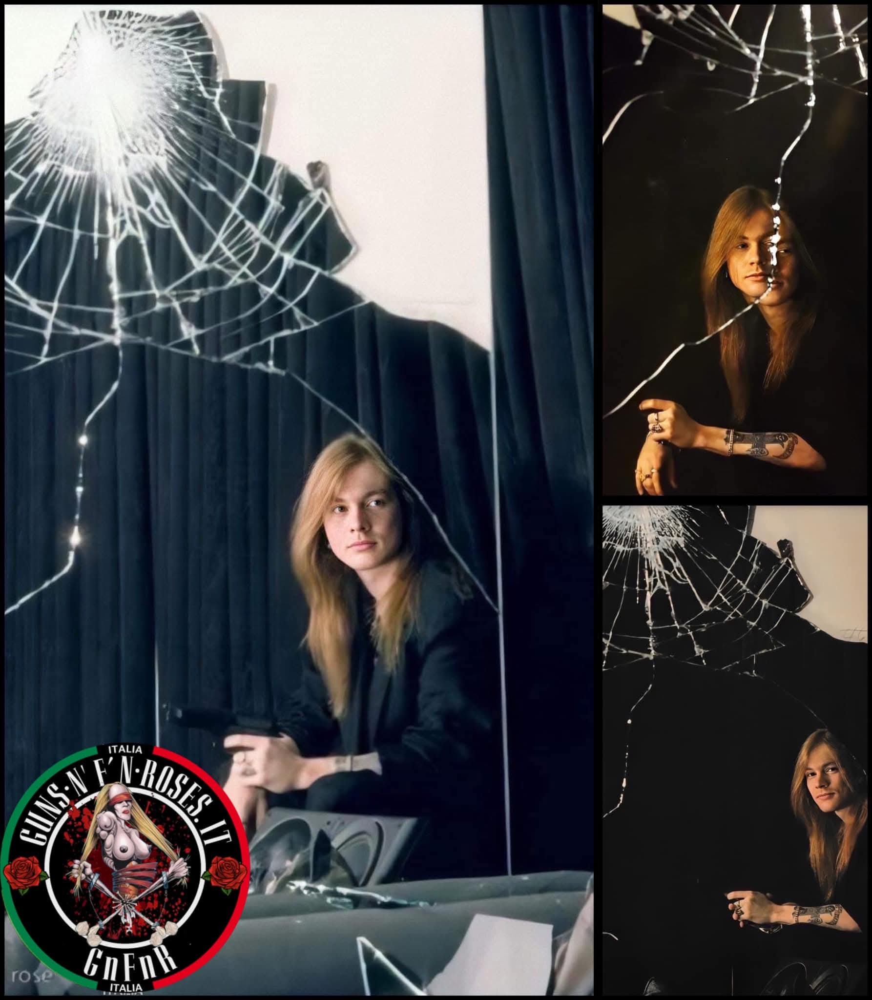 Outtake from the Rolling Stone shoot through the broken mirror in