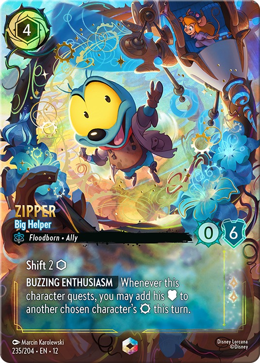 Disney Lorcana card featuring Zipper, a Big Helper character