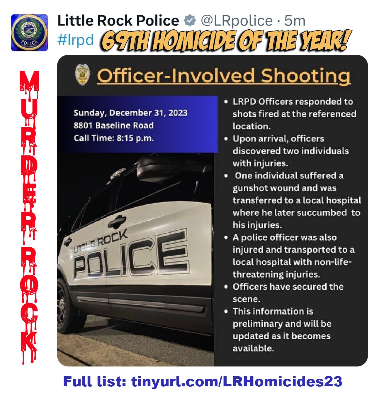 69th homicide of the year for the... - Snarky Media Group