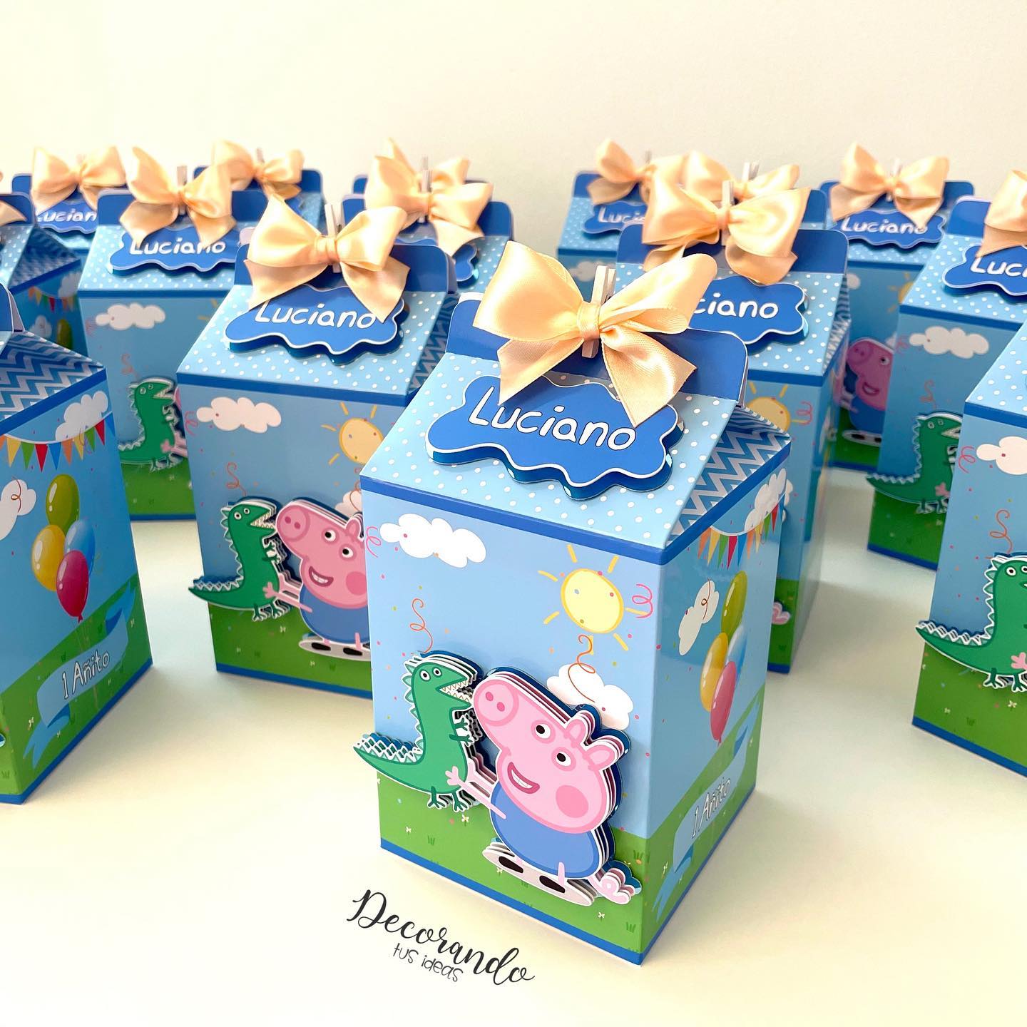 Cajitas milk “George “ de Peppa pig.... - Decorando Tus Ideas