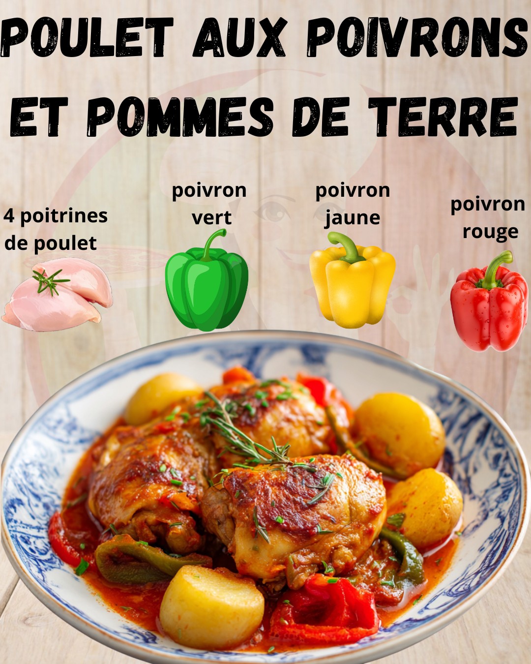 Recettes - Poulet aux poivrons et pommes de terre fondantes en sauce ...