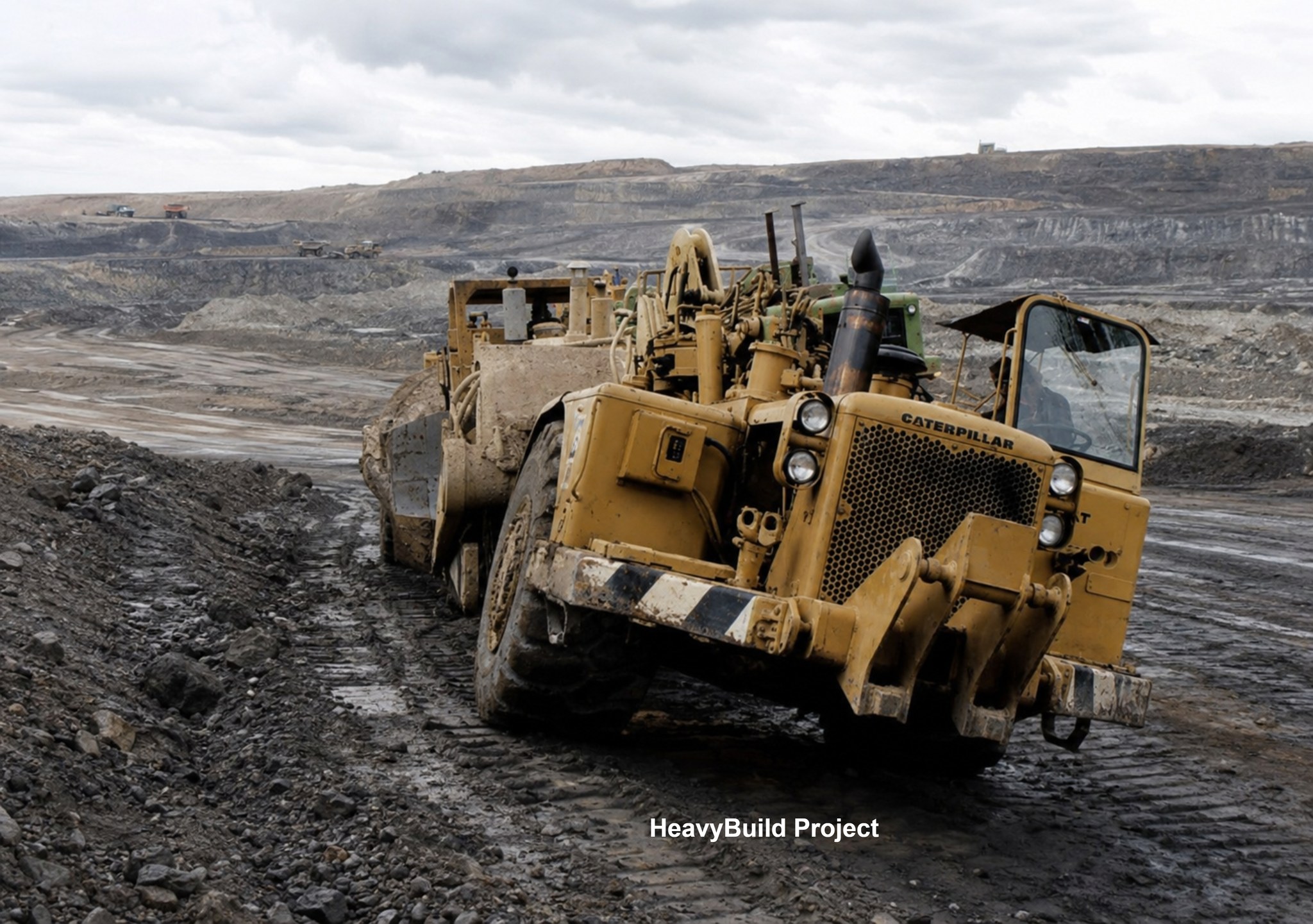 Caterpillar 627 scraper for large-scale earthmoving