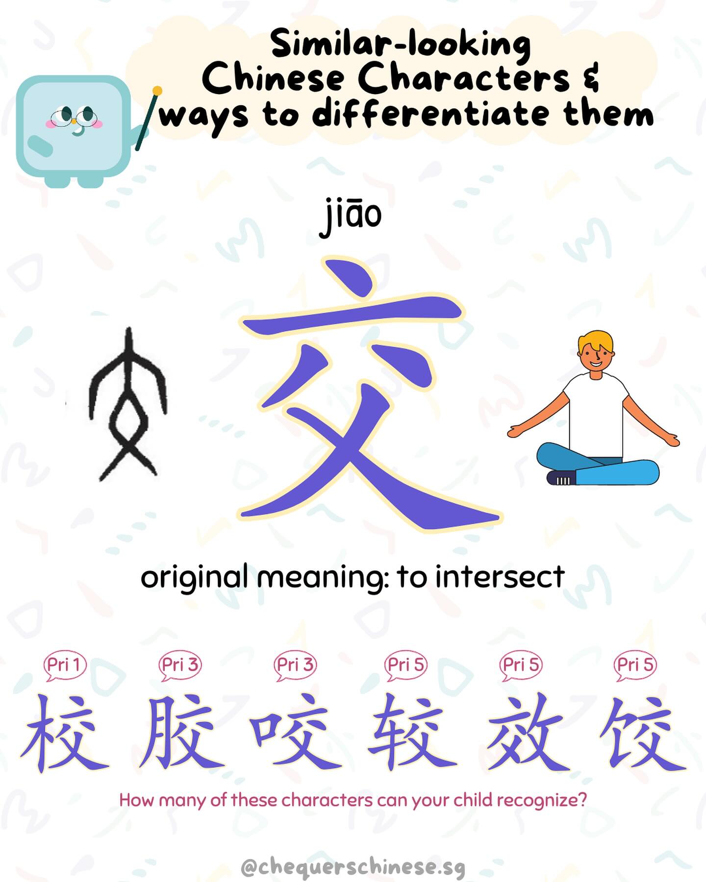 Characters with 交 & ways to... - Chequers Chinese 四方格华语 | Facebook