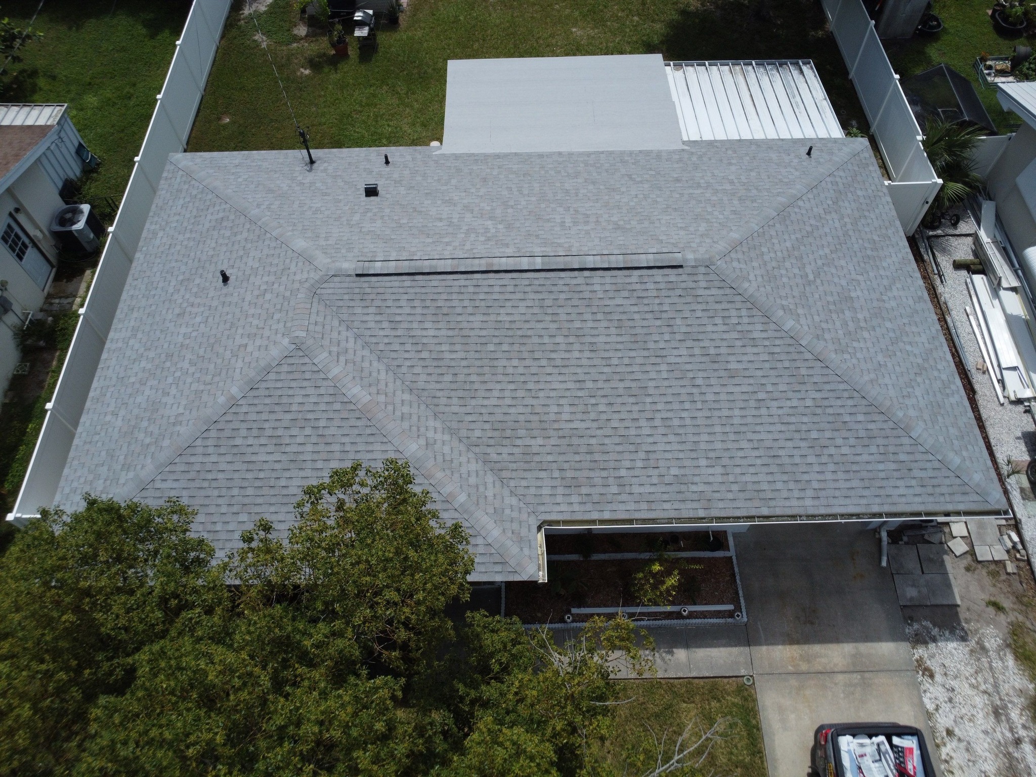 Installed TAMKO Titan XT shingles in Olde English Pewter