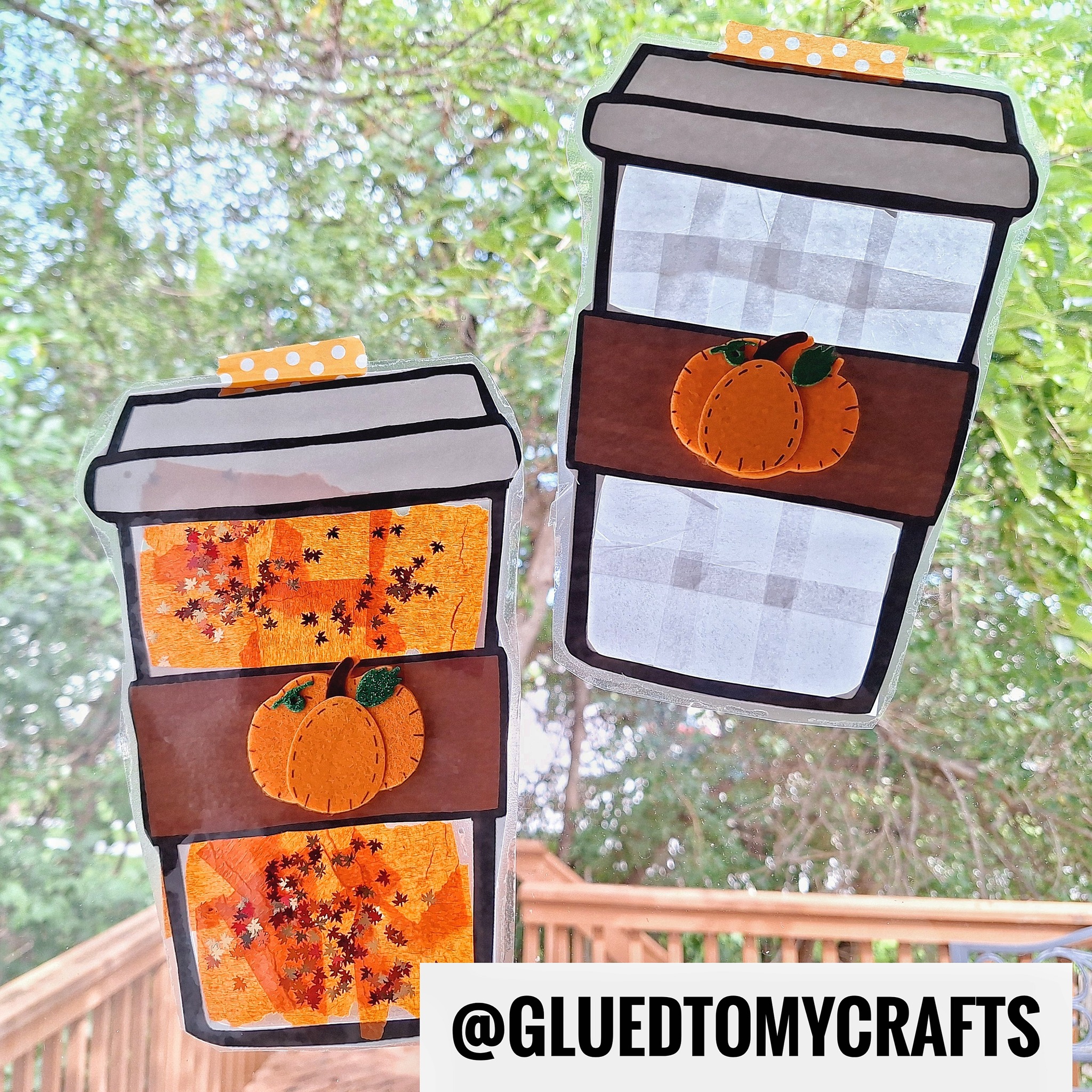 🎃🍁🤎 Stained Glass Pumpkin Spice Latte... - Glued to My Crafts