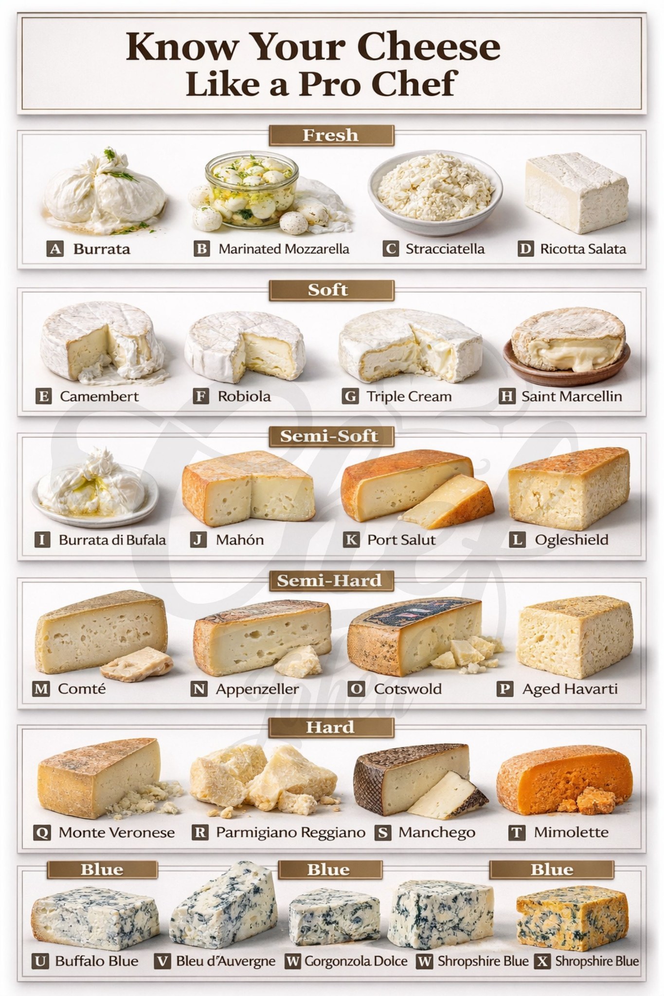 Chef - Know Your Cheese Like a Pro Chef — The Complete Cheese Guide ...