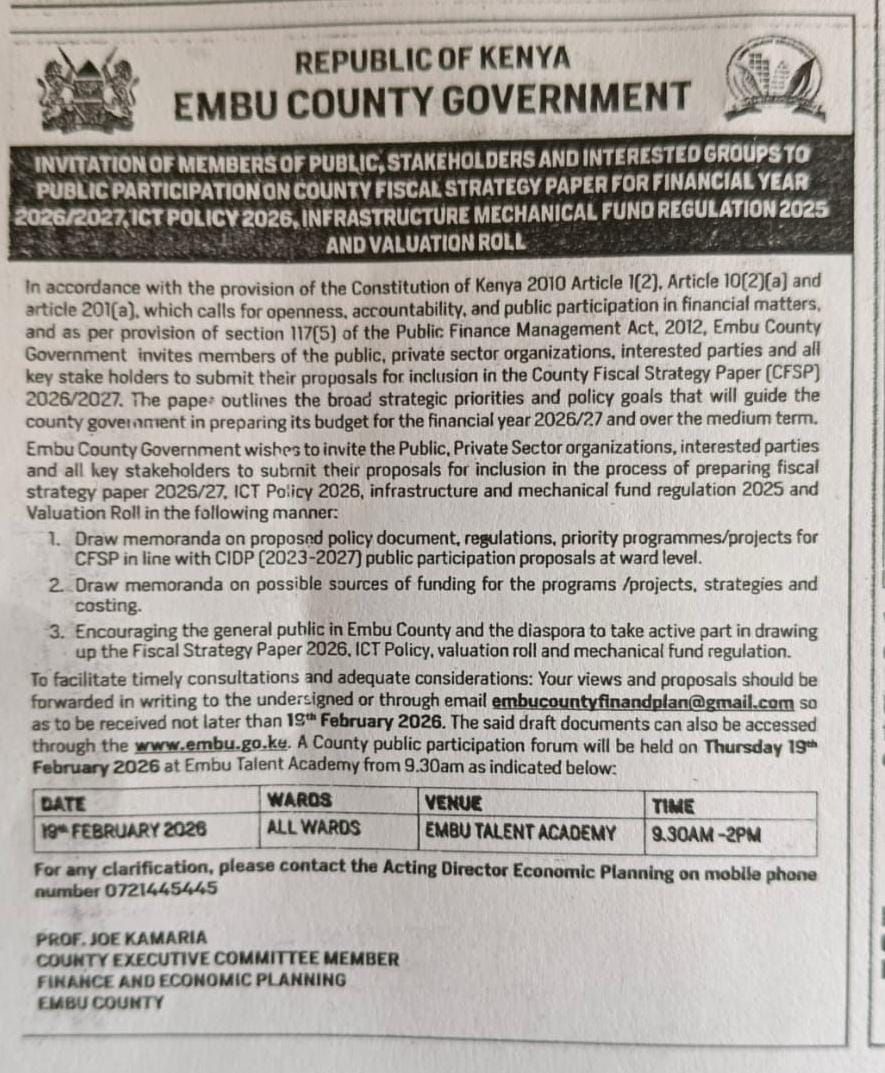 📢... - Nairobi Eastern Central Regional Budget Hub - NEC Hub | Facebook
