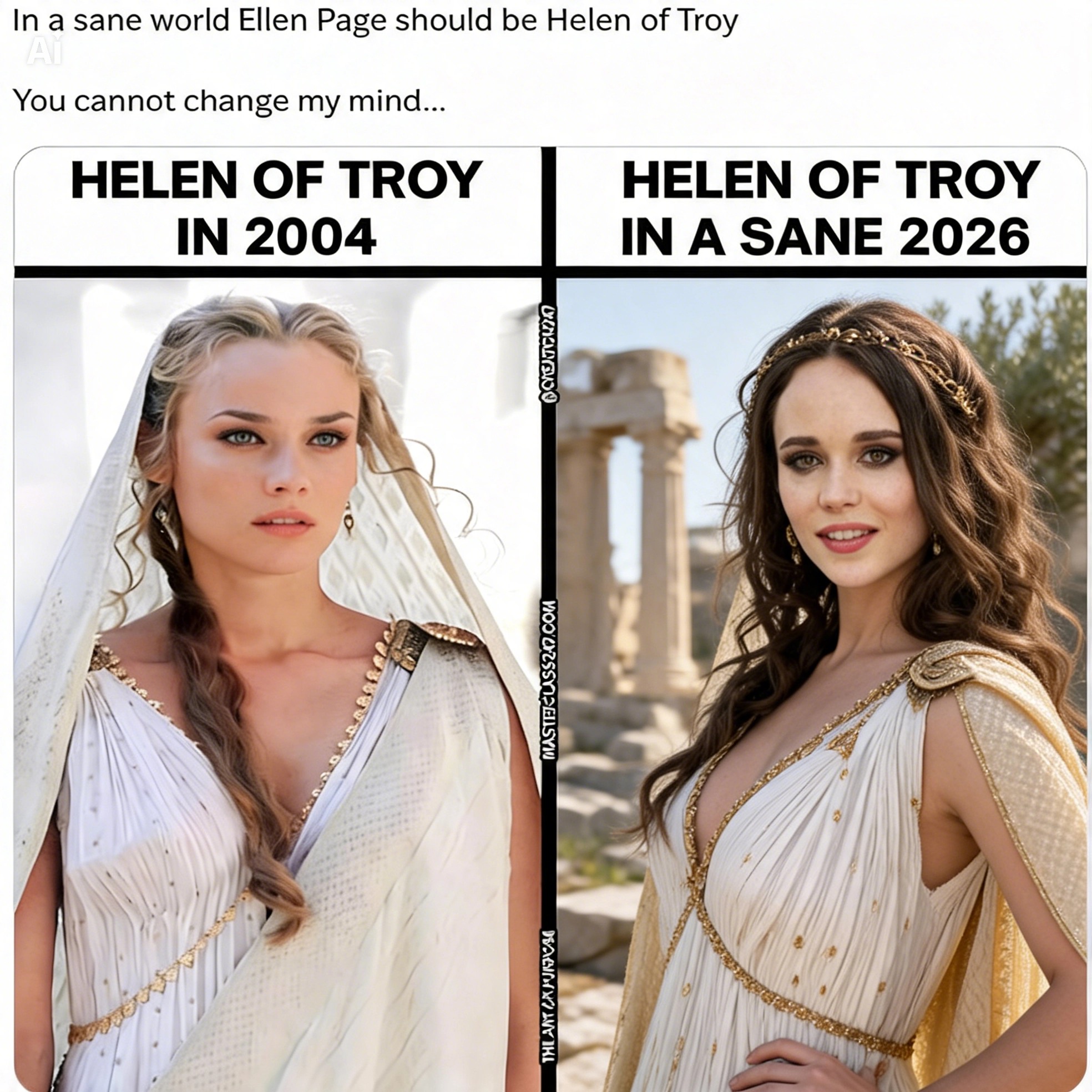 ellen page gold dress as Helen of Troy is the only correct choice indowestern sherwani