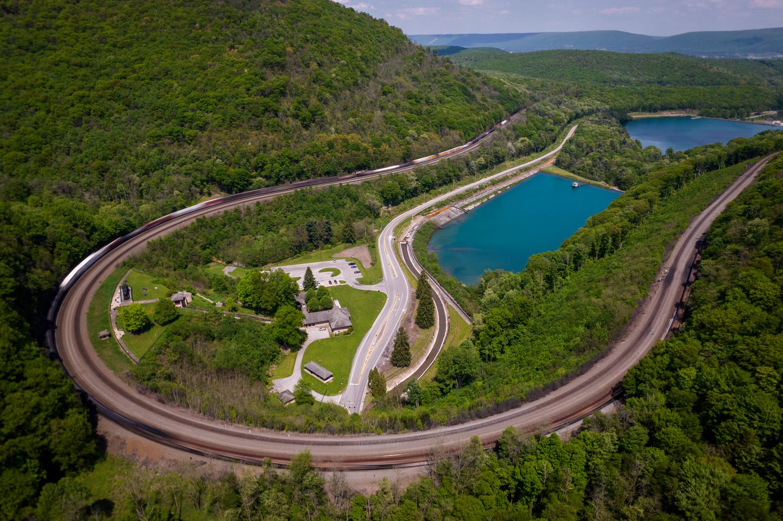 In 1974, the legendary Horseshoe Curve in the Allegheny Mountains