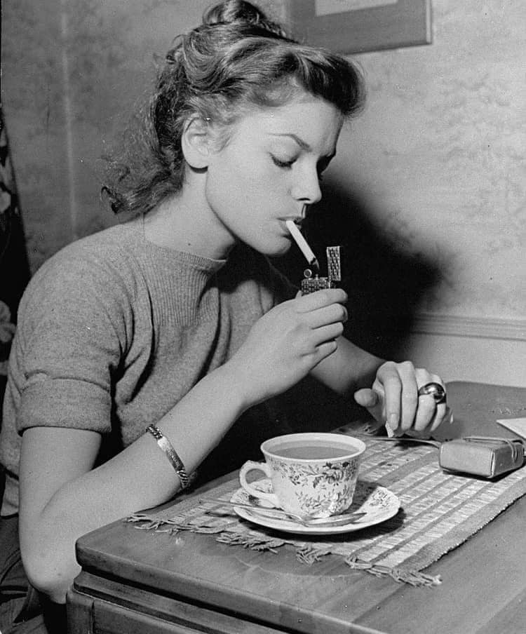 lauren bacall smoking cigarettes Coffee and a smoke with Lauren Bacall in 1945. Photo by Ralph Crane for LIFE