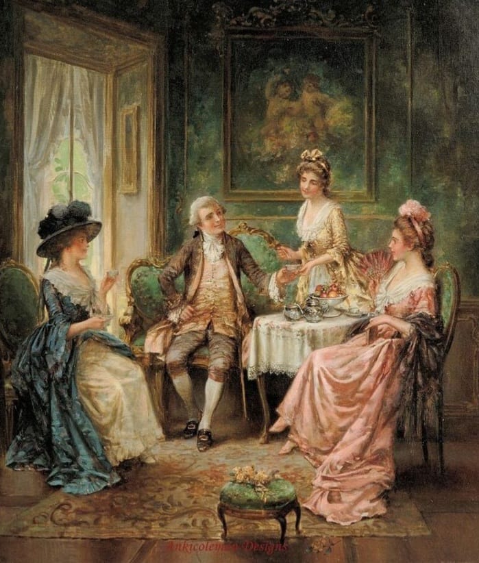 Tea time' by Edward Percy Moran (1862-1935)