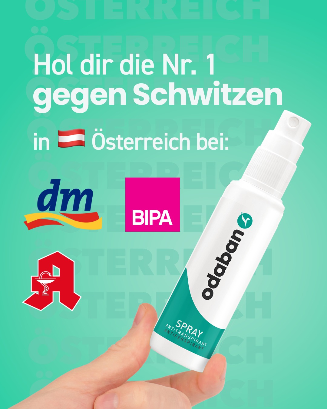 Nie wieder nerviges Schwitzen und unangenehme Schweißgerüche 💧✨ odaban® gibt's in Österreich bei @dm_oesterreich, @bipa und in deiner Apotheke. Hol dir dein zuverlässiges Antitranspirant und fühl dich
