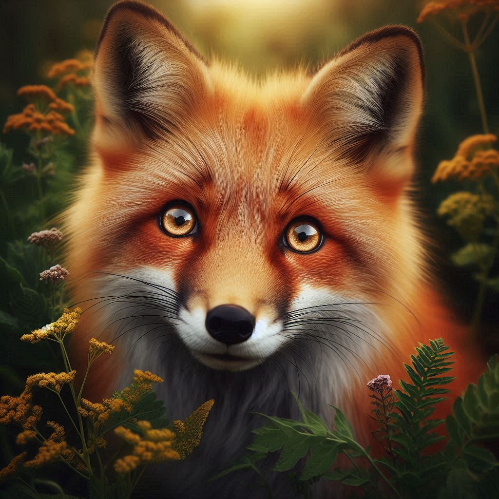 Bing Prompts | Realistic expressive portrait, red fox, bright ...