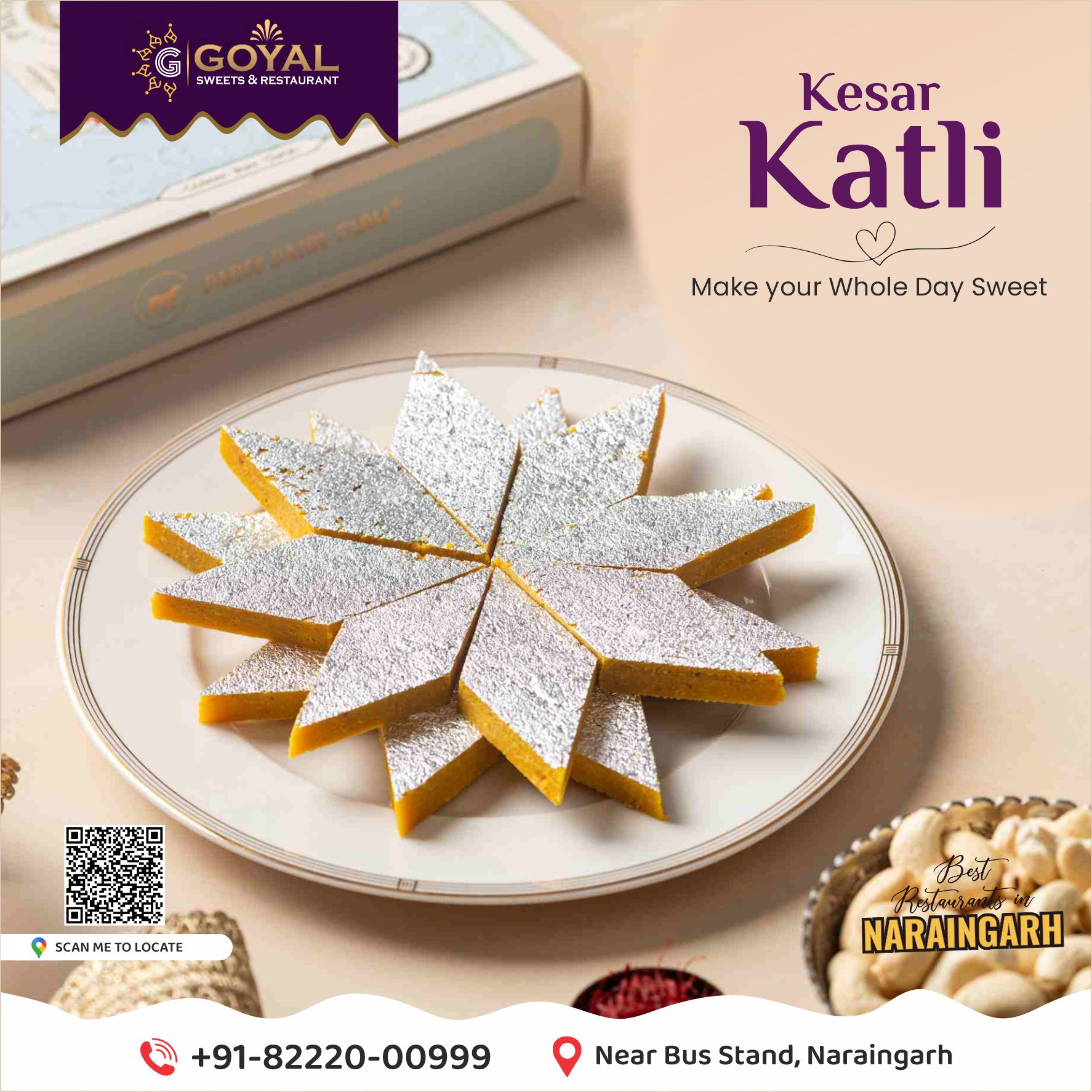 Goyal - Indulge in the exquisite variety of Kesar Katli at Goyal Sweets ...