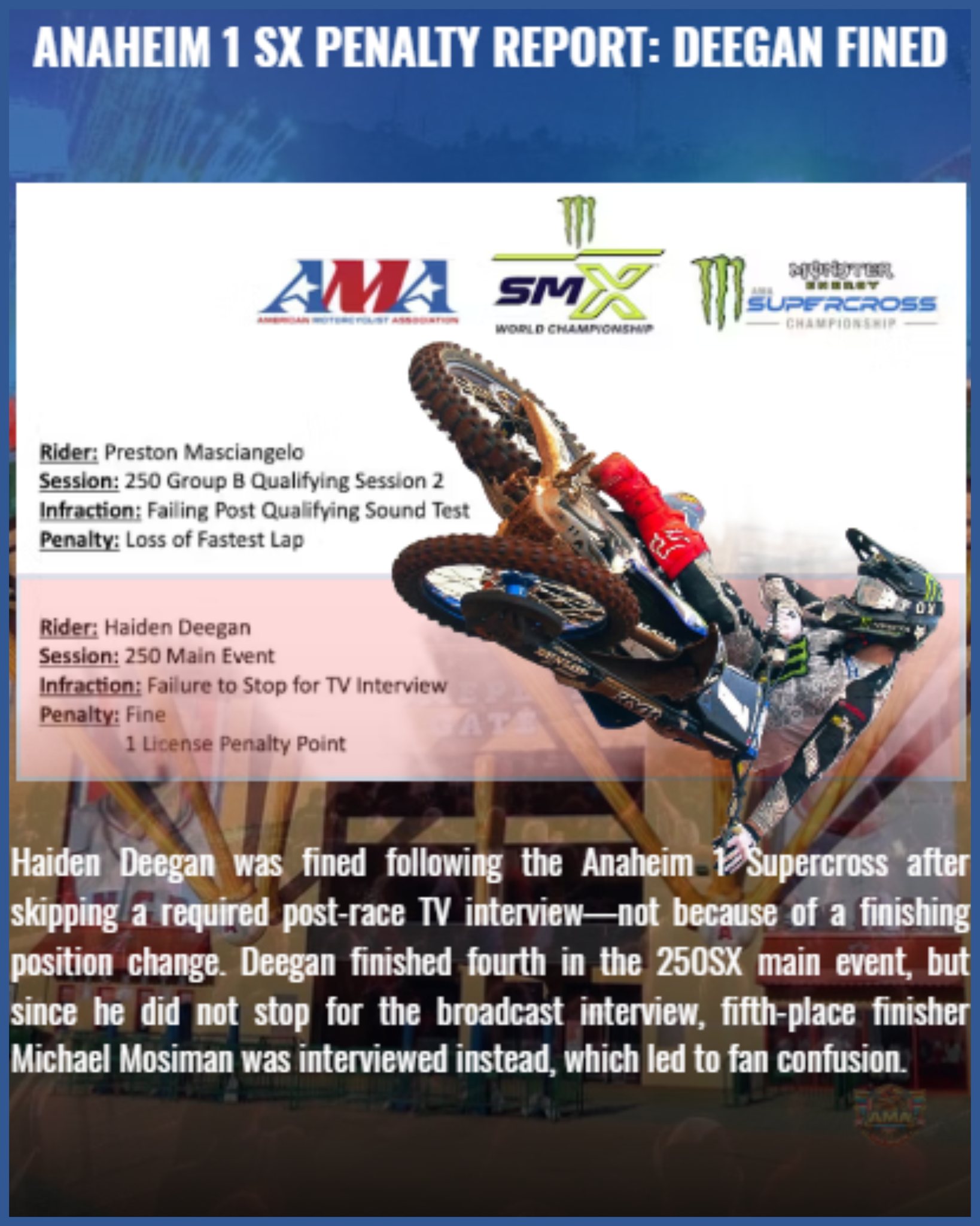 Breaking News: Anaheim 1 SX... - AMA Supercross Live Update | Facebook