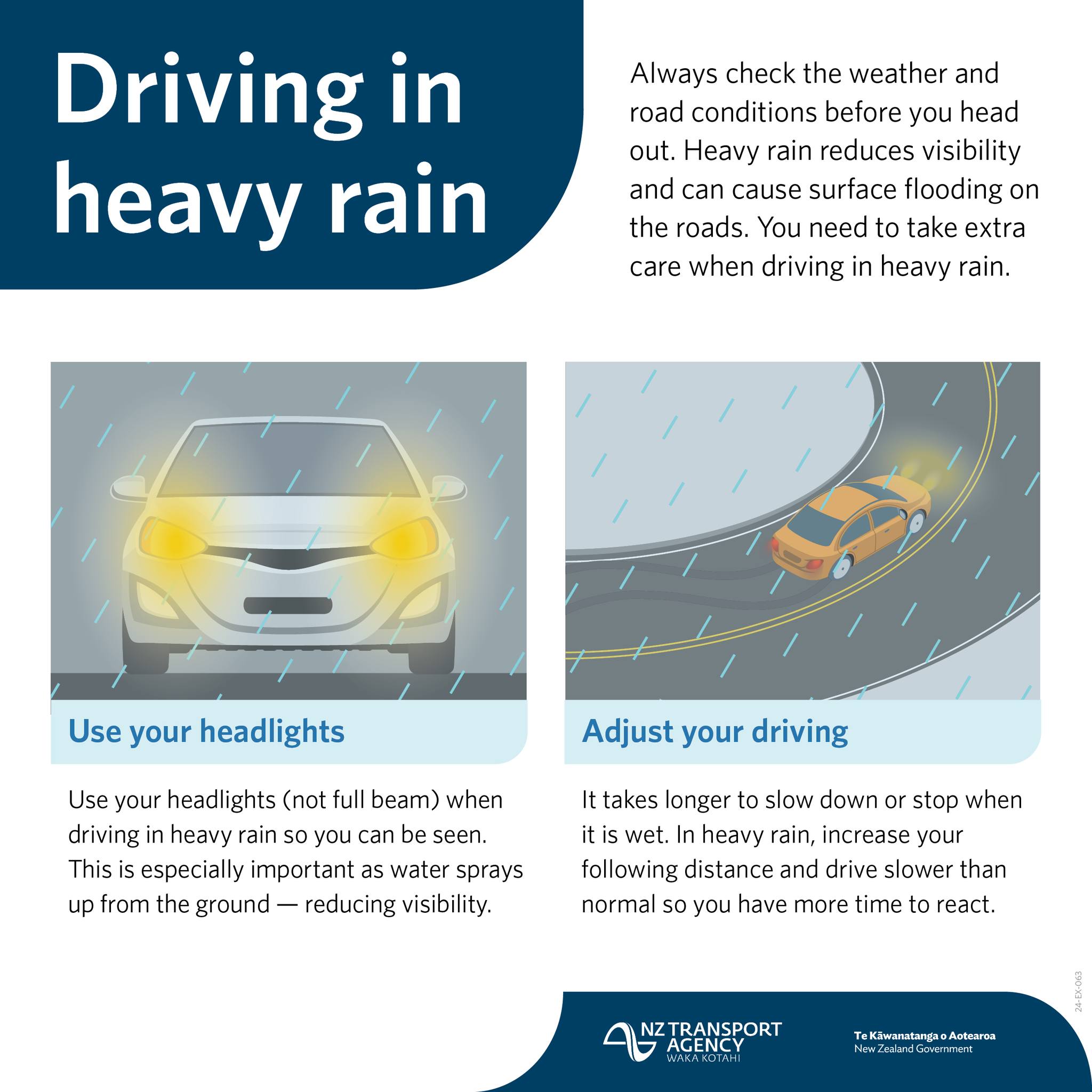 NZ - Heavy rain reduces visibility and causes surface flooding on the ...