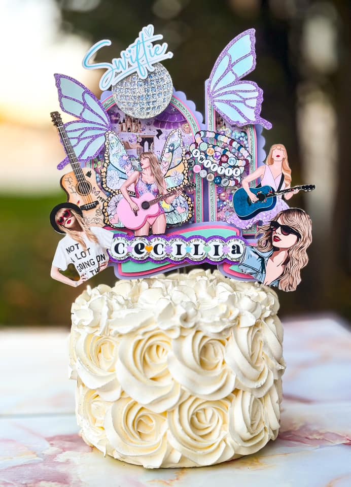 Taylor Swift Birthday Party Decorations - Swiftie Cake Topper, Balloons & Banner Set