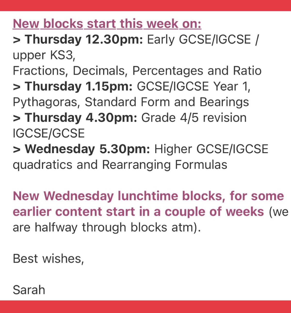 Maths Web Tutor - 🤩 New blocks start this week for all of... | Facebook
