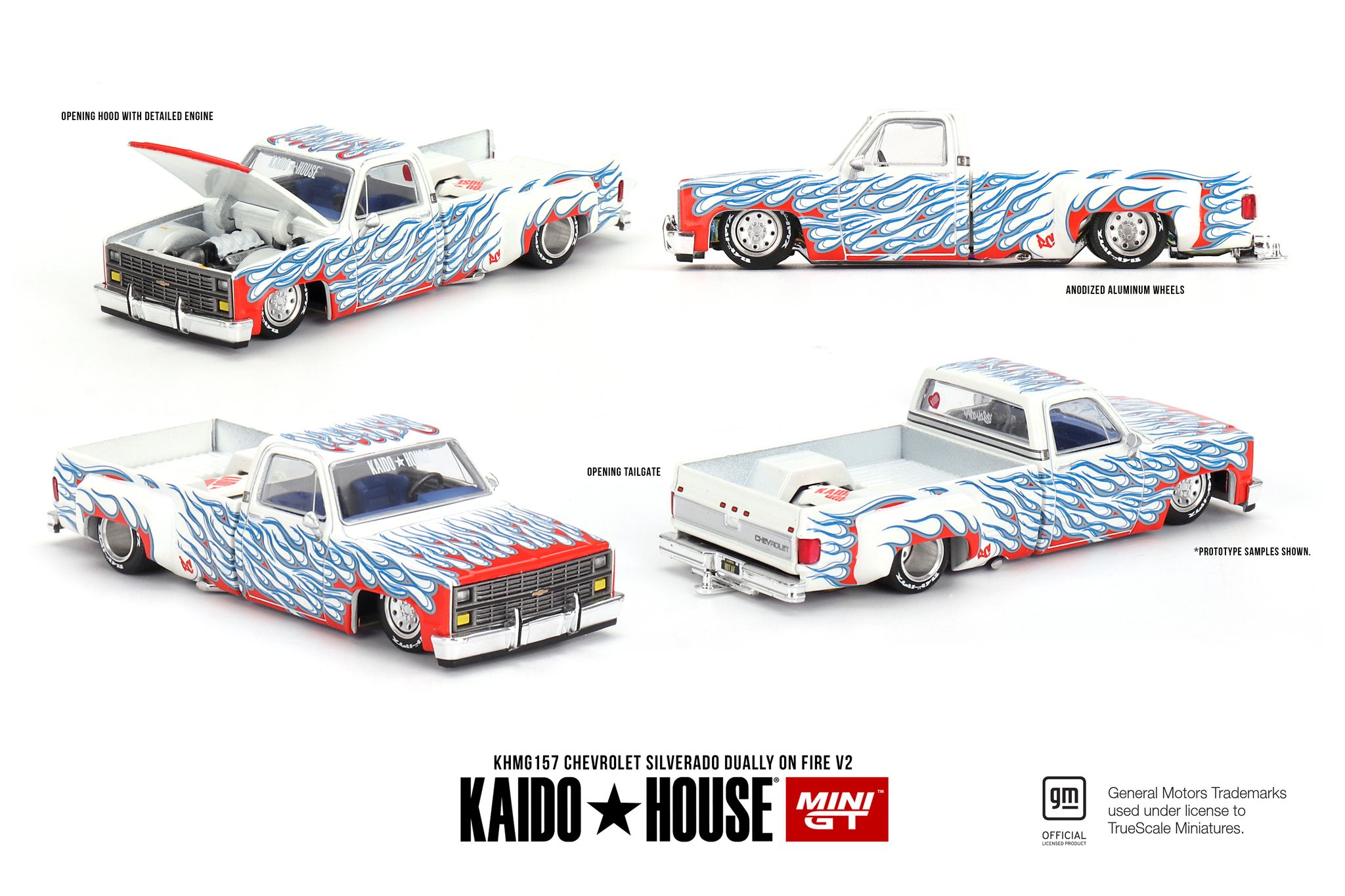 TSM - 1/64 KAIDO HOUSE MINI-GT Chevrolet Silverado Dually on Fire V2 ...