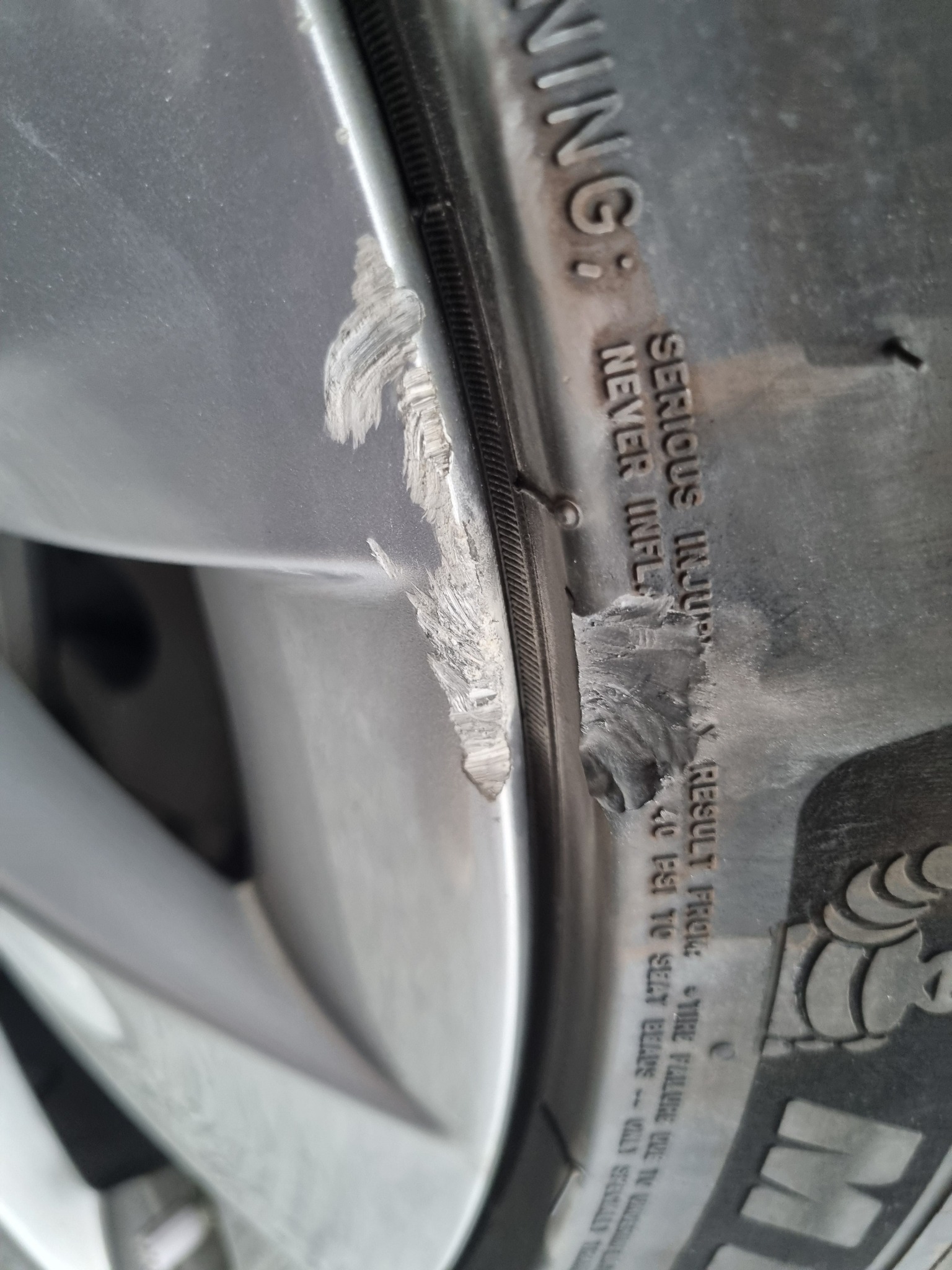 Gotta gutter rash and tyre edge stripped...any idea if this is serious ...
