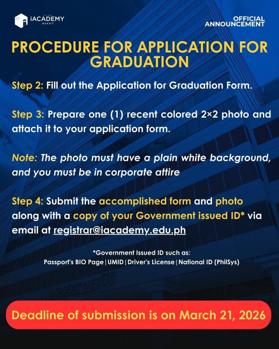 📝 Have you applied for graduation... - iACADEMY Registrar | Facebook