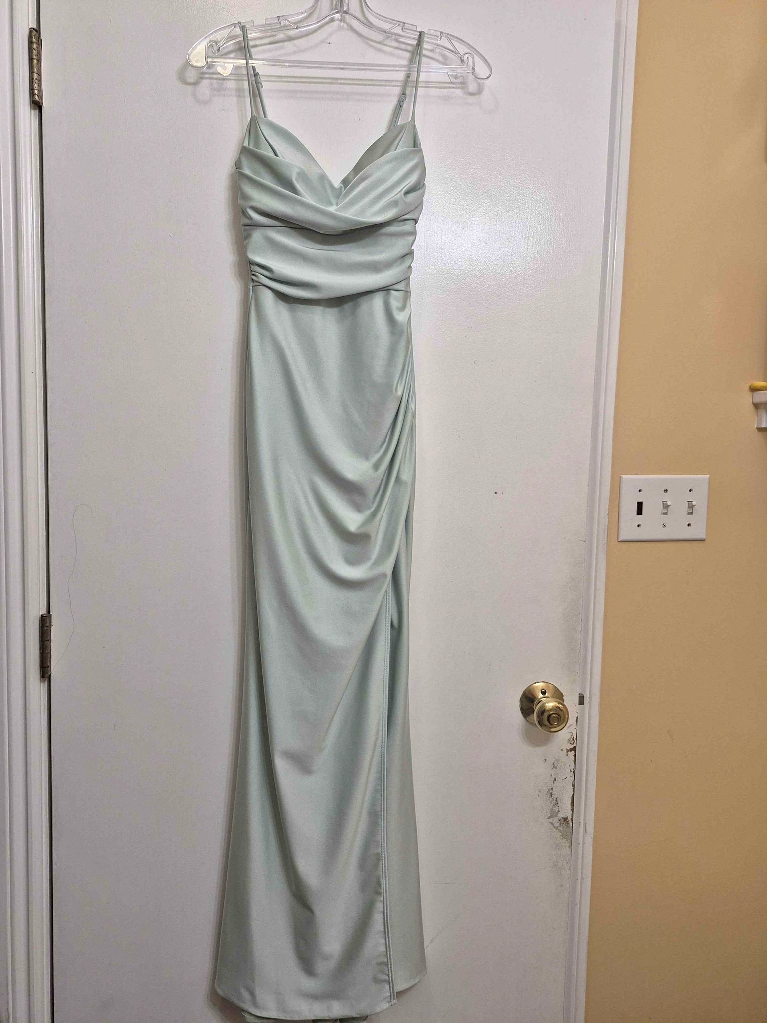 cheap prom dresses under 100 Elegant Mermaid V-neck Open Back Long 100,Evening Dresses,MP553 Color:Metallic Green Women's Grey Daytime & S/S18