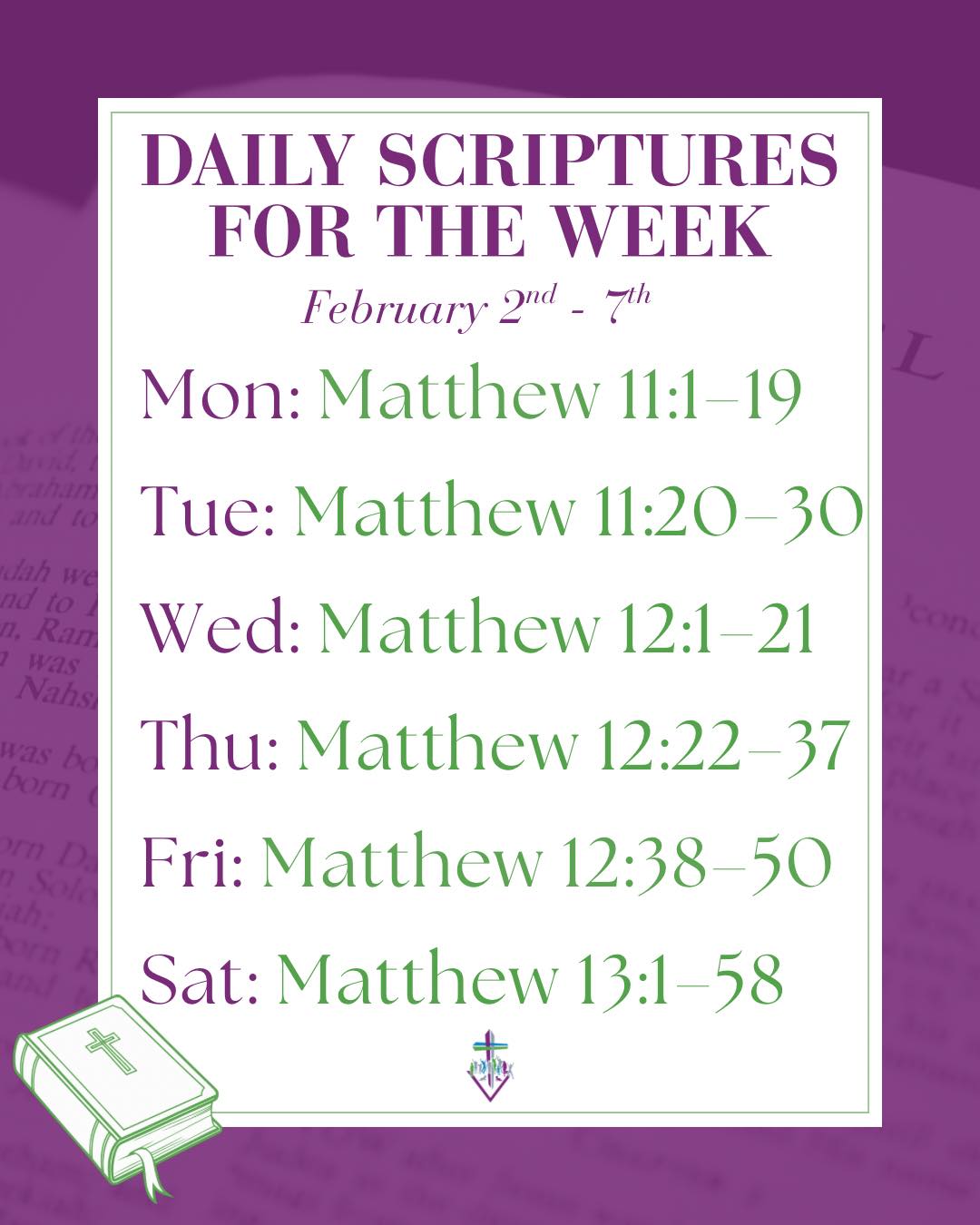 First - Here are the first week of daily scriptures for February! Let’s ...