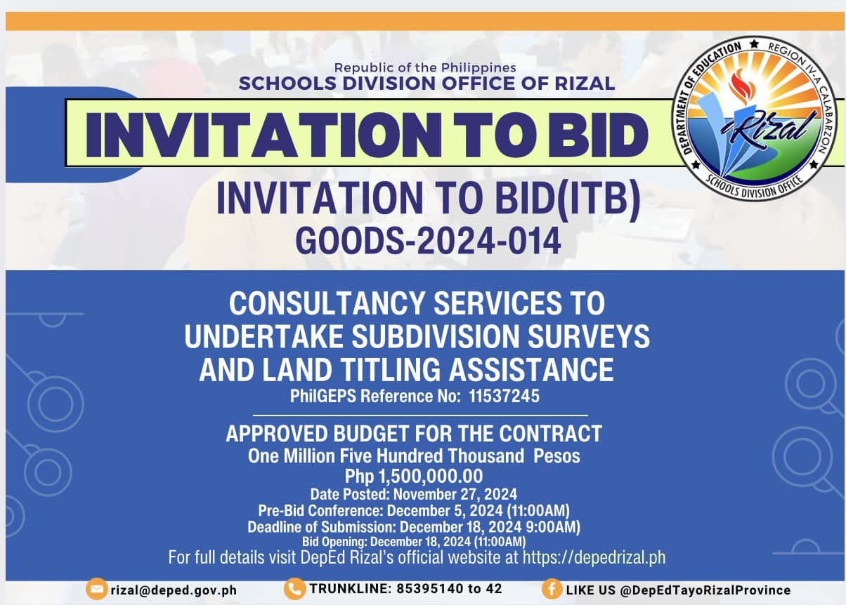 INVITATION TO BID INVITATION... - DepEd Tayo Rizal Province