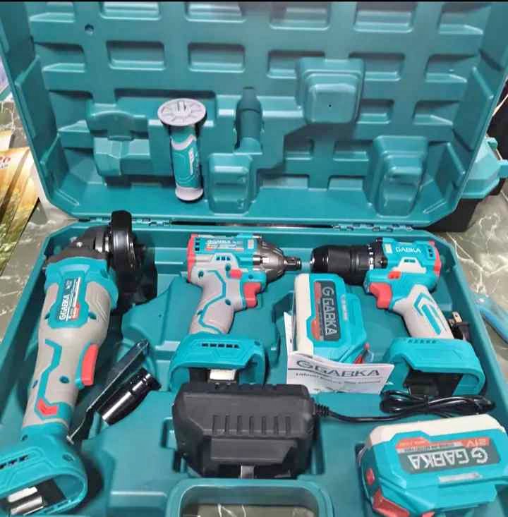 Gabka Combo set Met Cortless Grinder,, Power Wrench,, boormachine, 2 ...