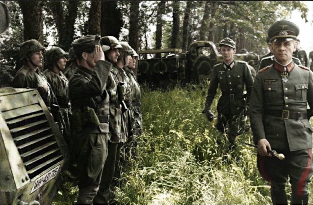 WW2 - General Feld Marschall Erwin Rommel inspecting the 21.Panzer ...