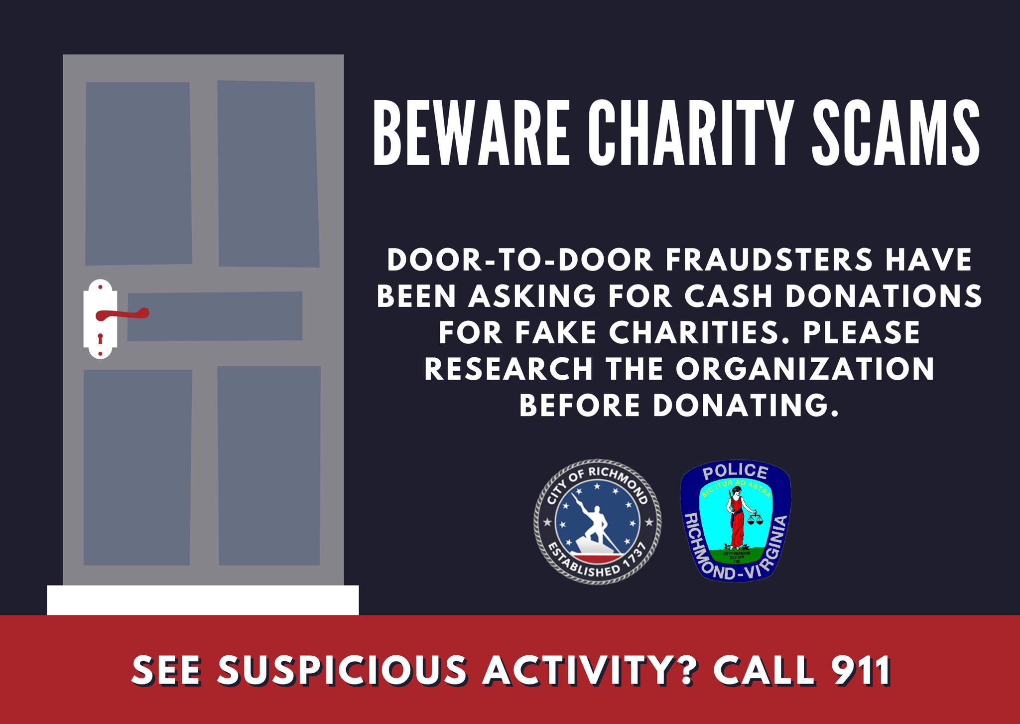 Beware the door-to-door scam.... - Richmond Police Department | Facebook