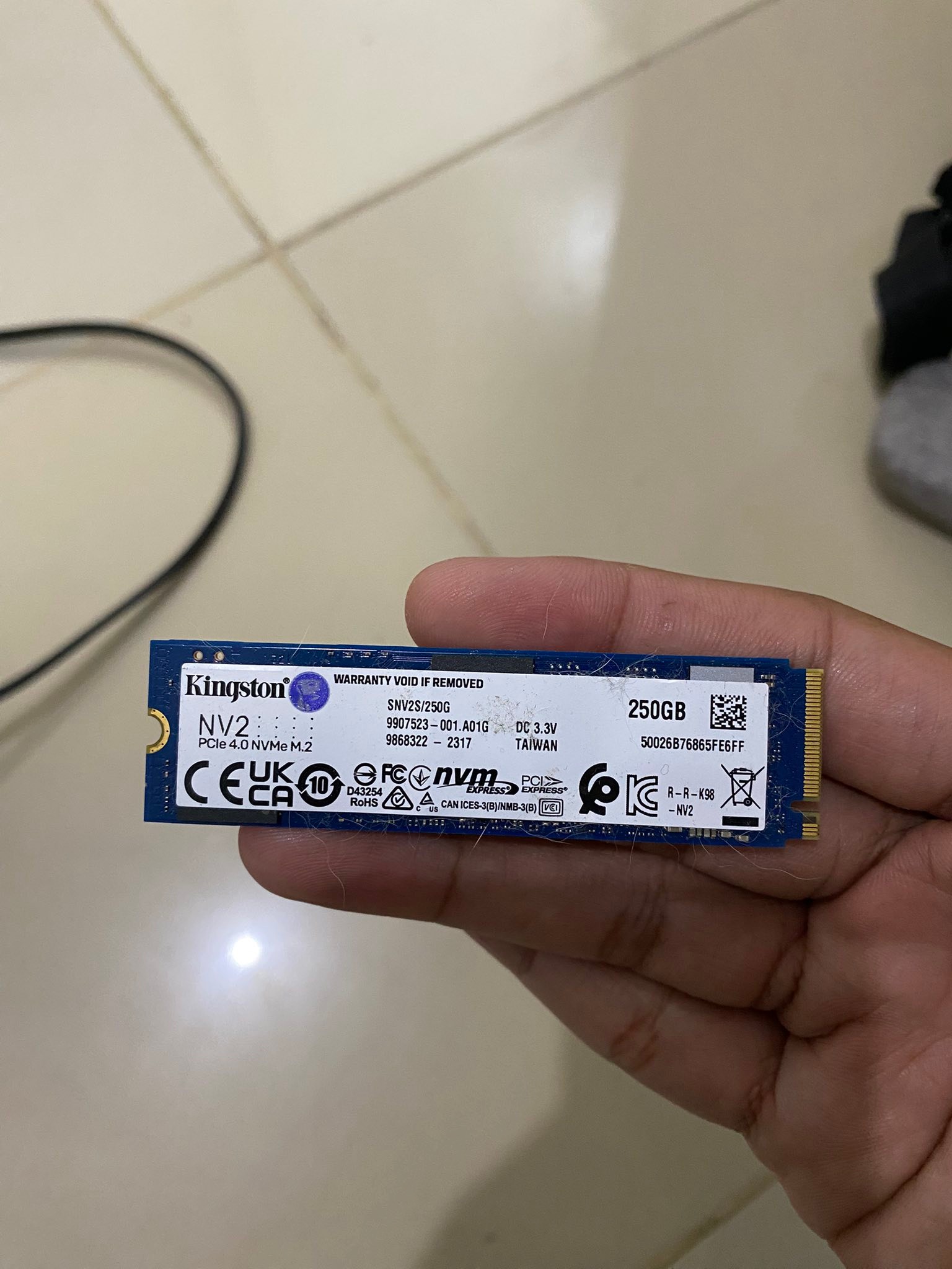 KINGSTON M.2 NVME SSD (2ND HAND) GEN4 1TB HEALTH 99%