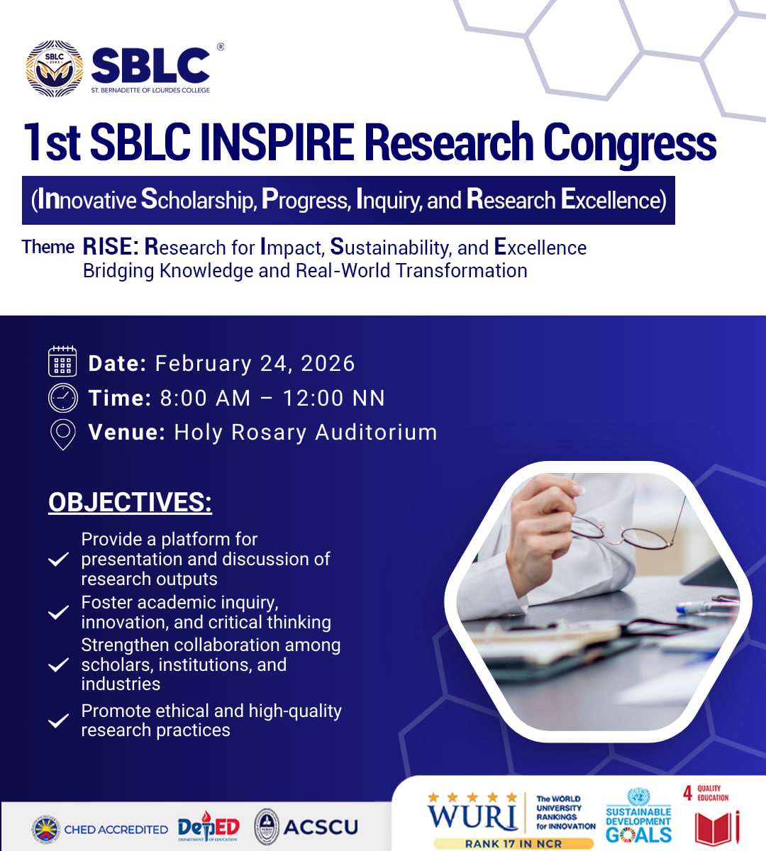 SBLC - Engage in scholarly discourse at the 1st SBLC INSPIRE Research ...