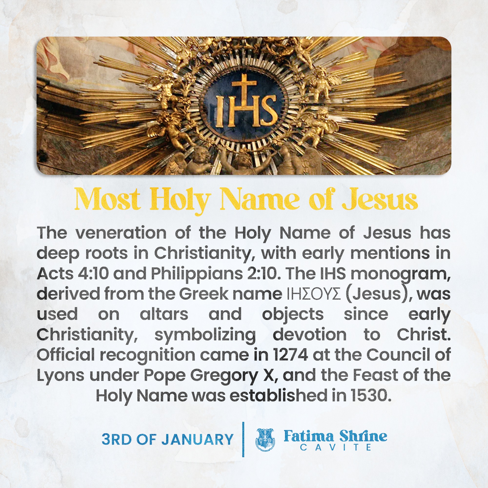 𝗠𝗼𝘀𝘁 𝗛𝗼𝗹𝘆 𝗡𝗮𝗺𝗲 𝗼𝗳 𝗝𝗲𝘀𝘂𝘀 The veneration of the Holy Name of Jesus has ...