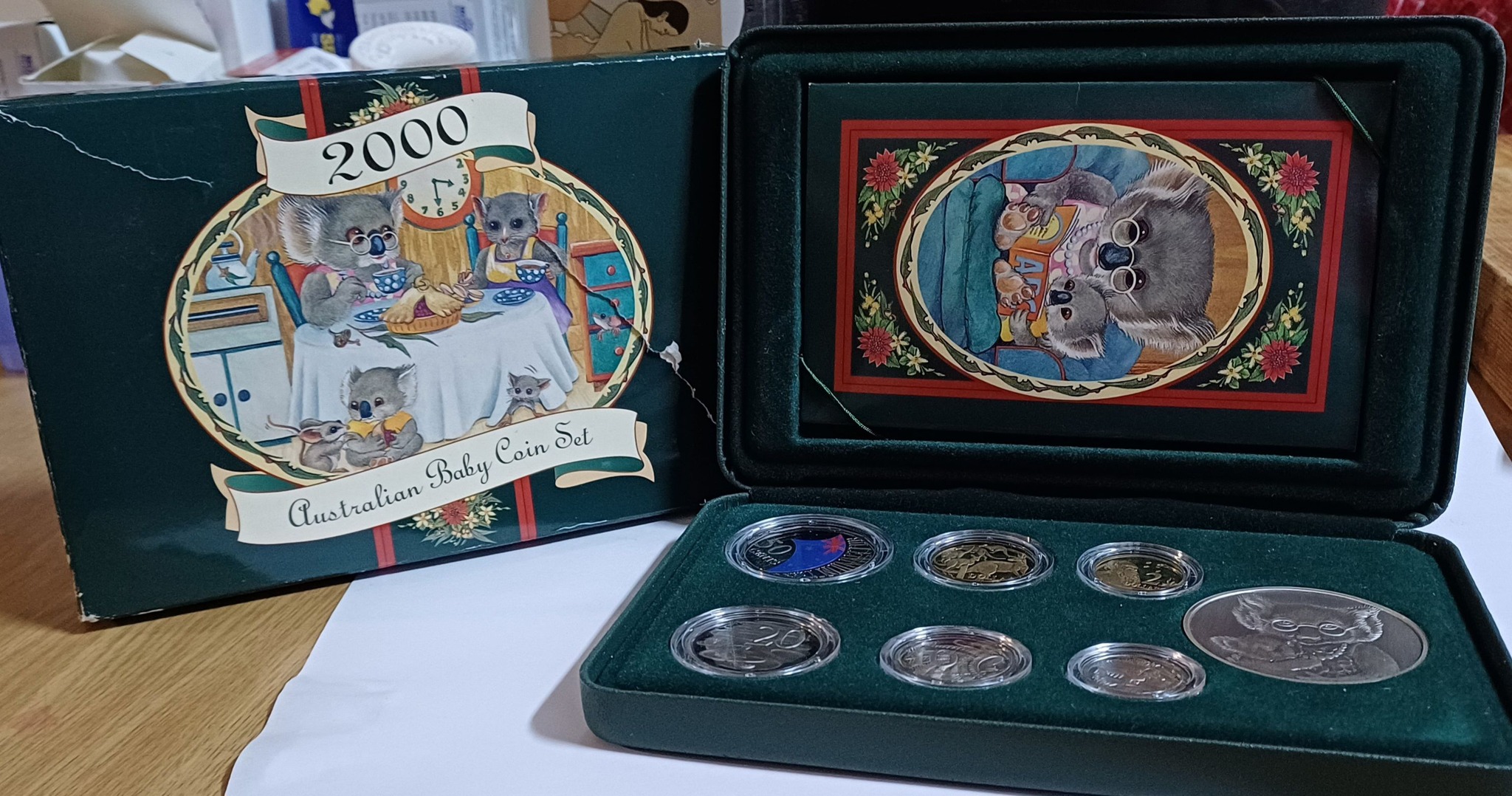 2000 Australian Baby Coin Proof Set with Sterling Silver Medallion