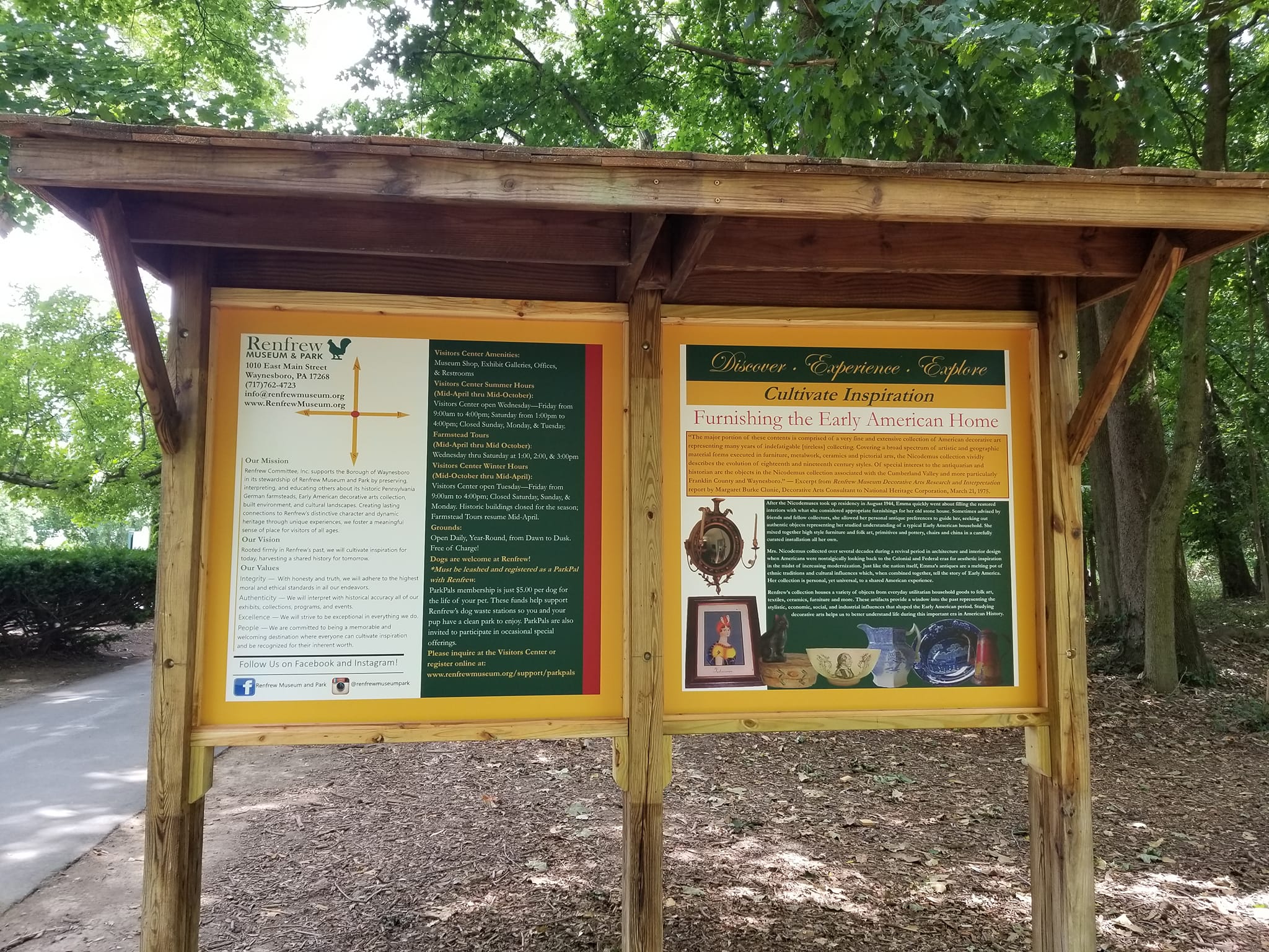 Renfrew - West side of Picnic Pathway info kiosk featuring our mission ...
