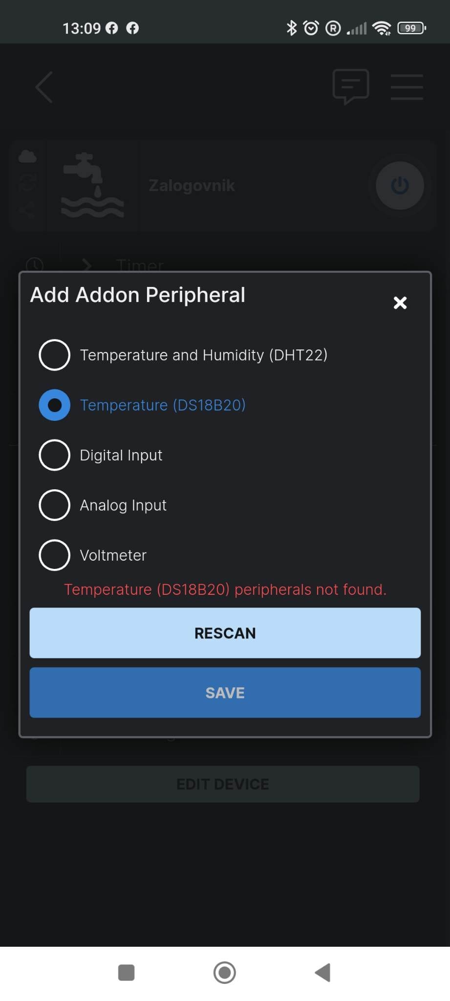 Ds18b20 temp on dashboard