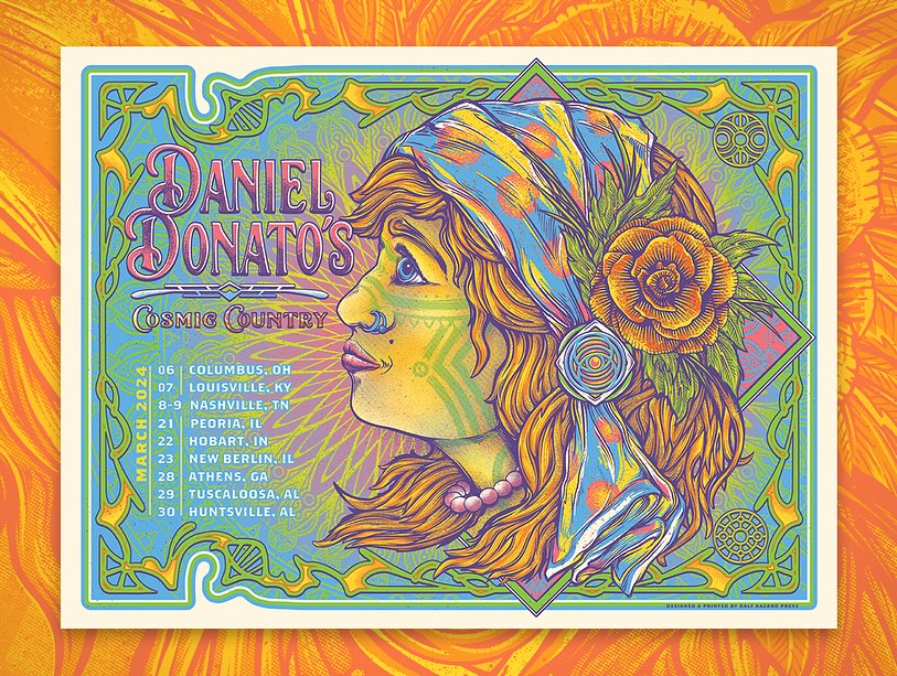 The poster for the show in Irving, TX is designed by