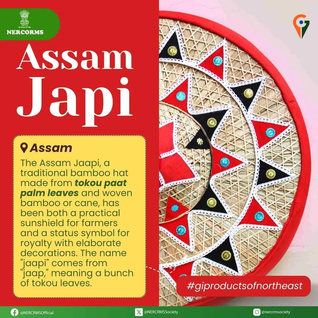 North - The Assam Japi, a traditional bamboo and leaf hat, symbolizes ...