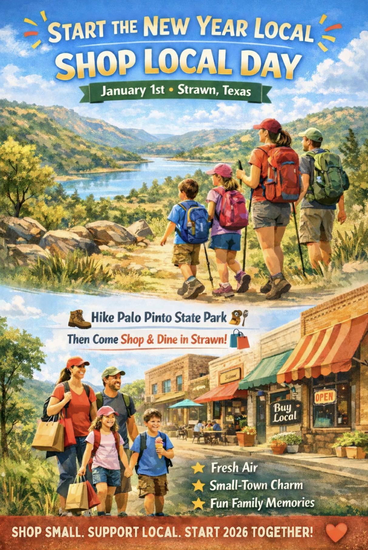 Strawn - New Year. Fresh air. Local finds. Hike Palo Pinto State Park ...