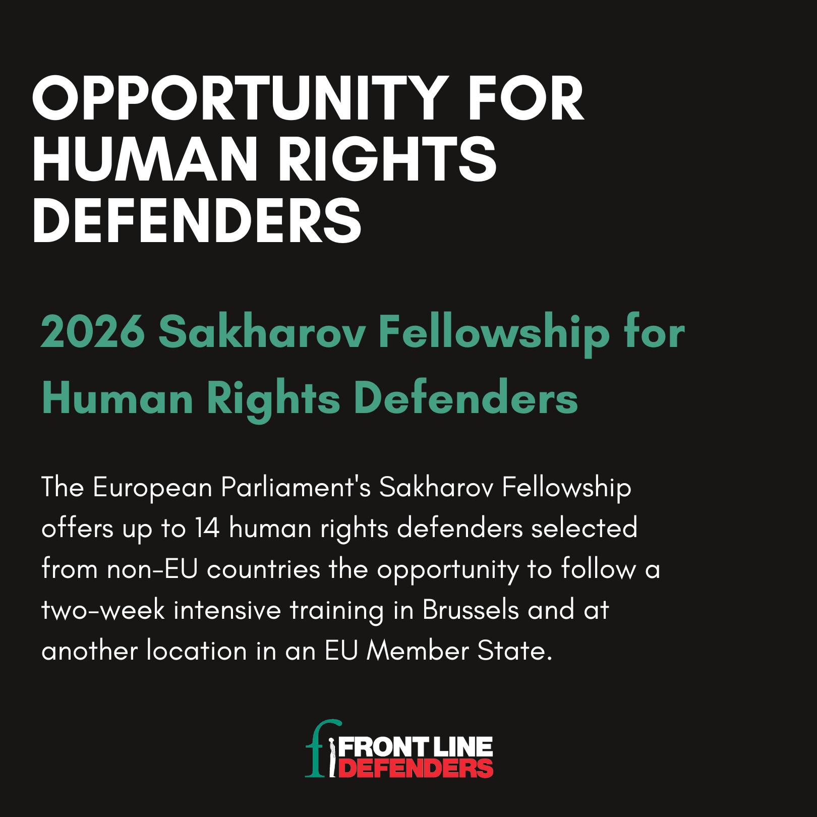 The Sakharov Fellowship provides:... - Front Line Defenders | Facebook