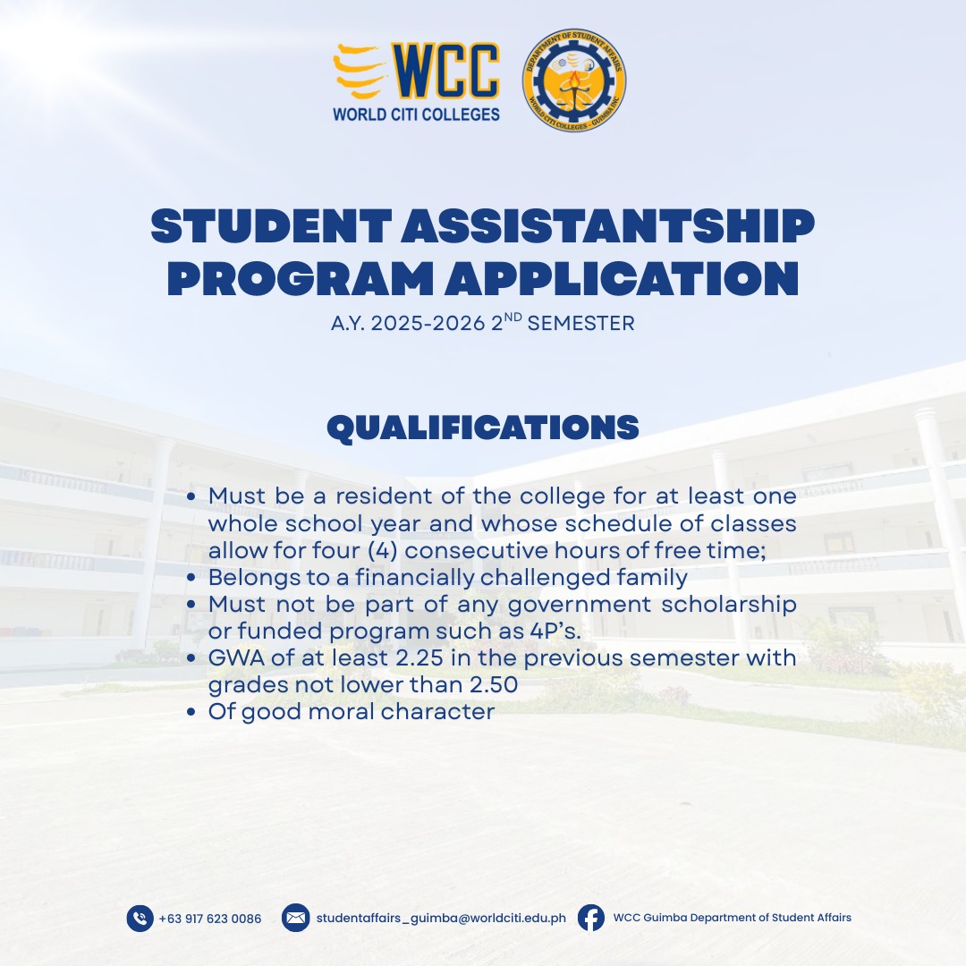 WCC Guimba Department of Student Affairs | Guimba