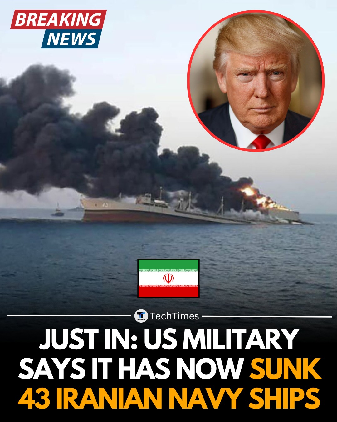 US Blockade of the Strait of Hormuz Sinks Two Iranian Destroyers