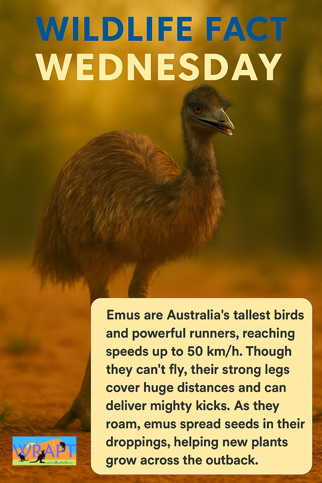 Wildlife - 🪶 Wildlife Fact Wednesday: Emus can’t fly, but they can RUN ...