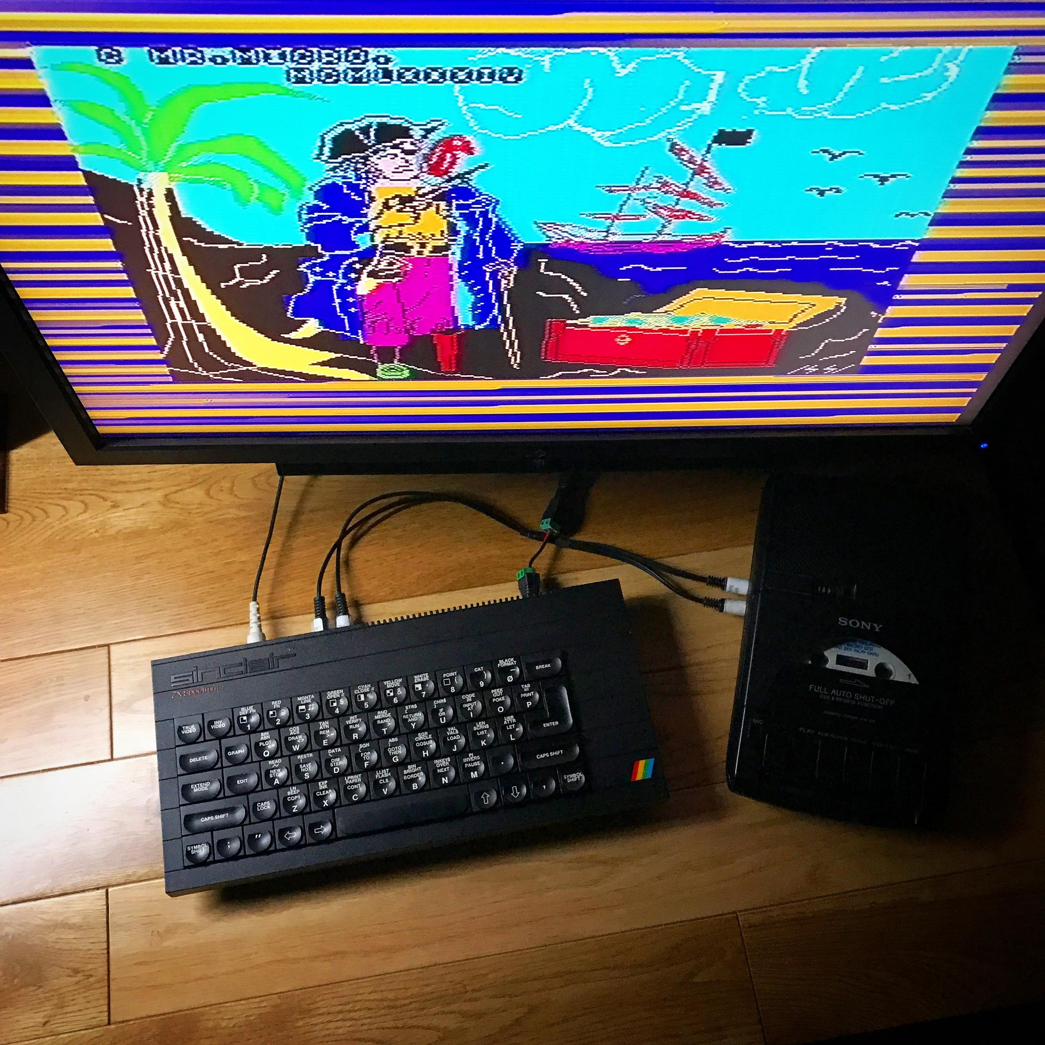 Retro computing setup with zx spectrum