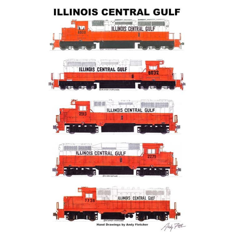 What is the train configuration of Illinois Central Gulf freight