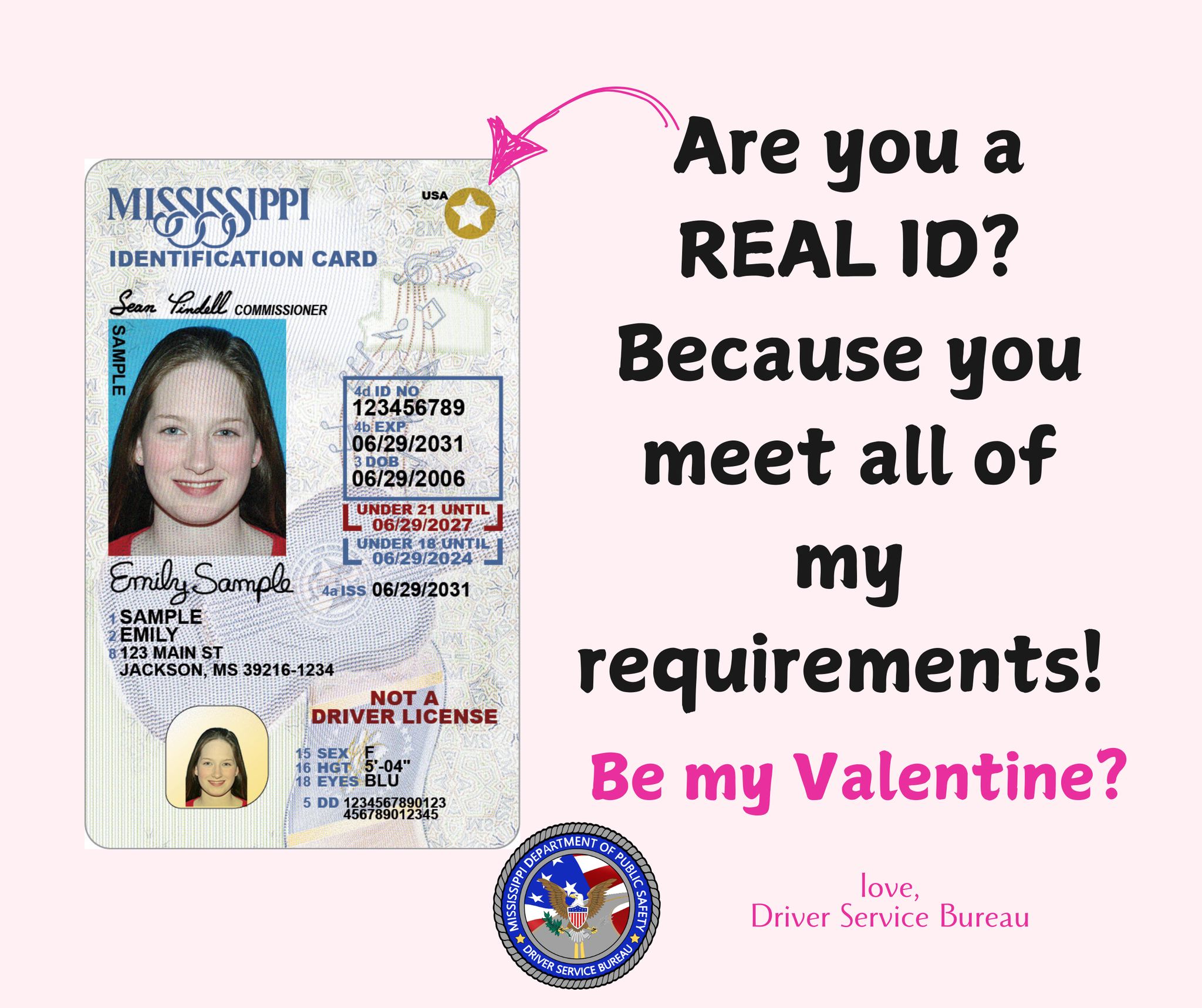In Mississippi, a REAL ID-compliant driver's license will have a